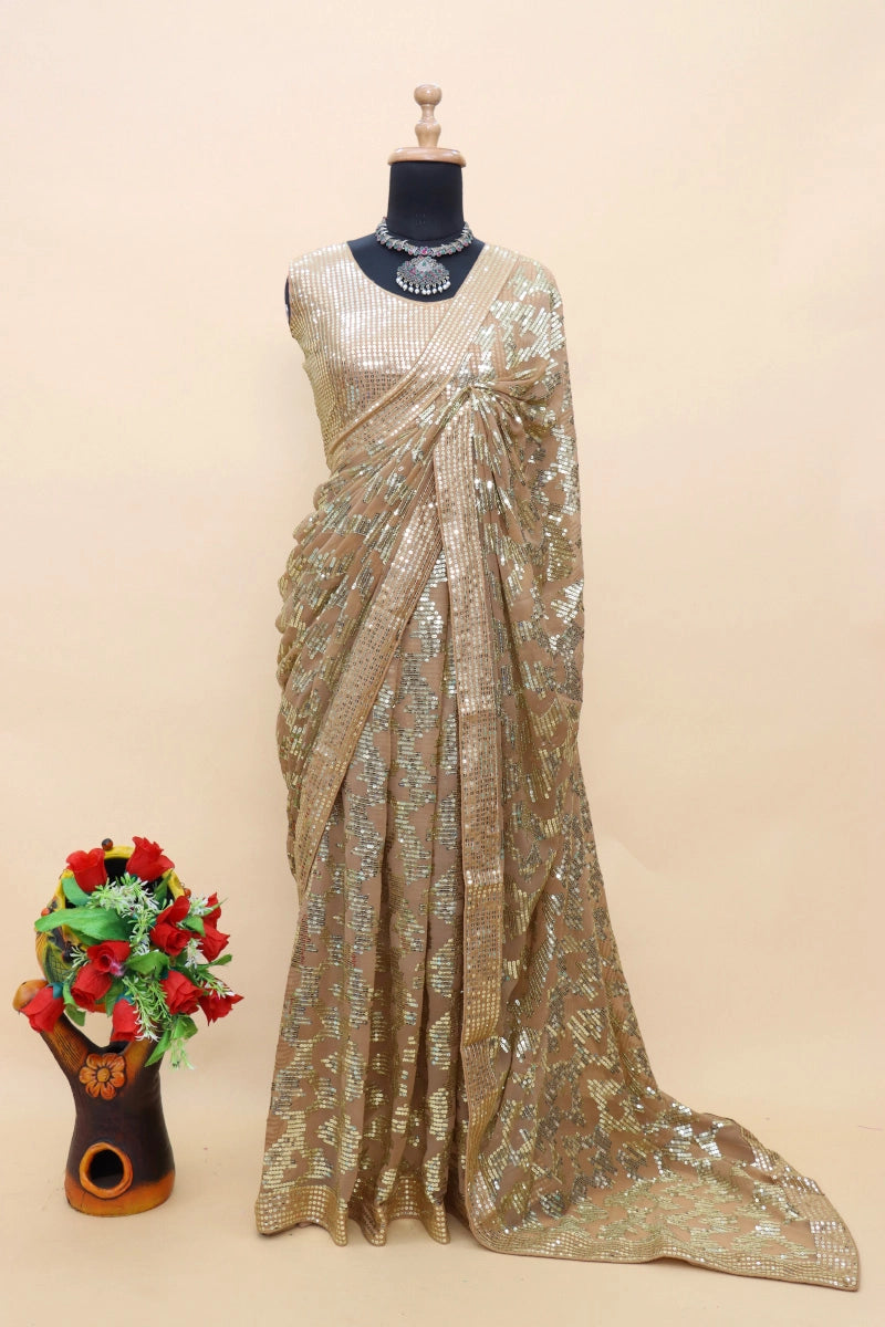 Georgette Fancy Sequence Work Bollywood Saree