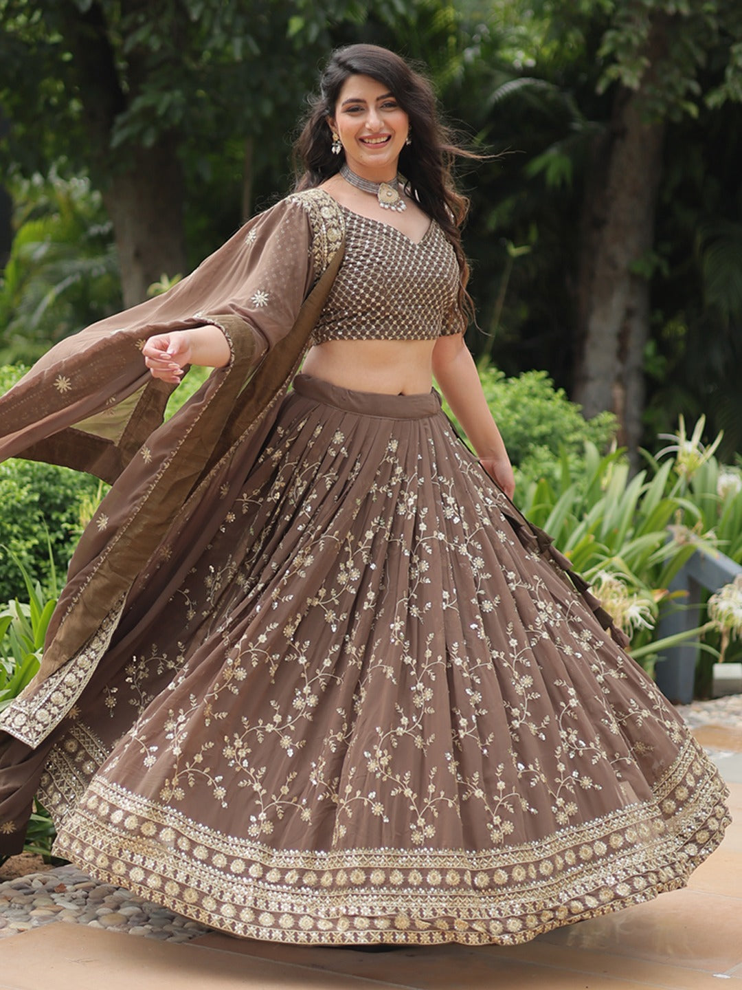 Embroidered Designer Semi Stitched Lehenga Choli For Womens