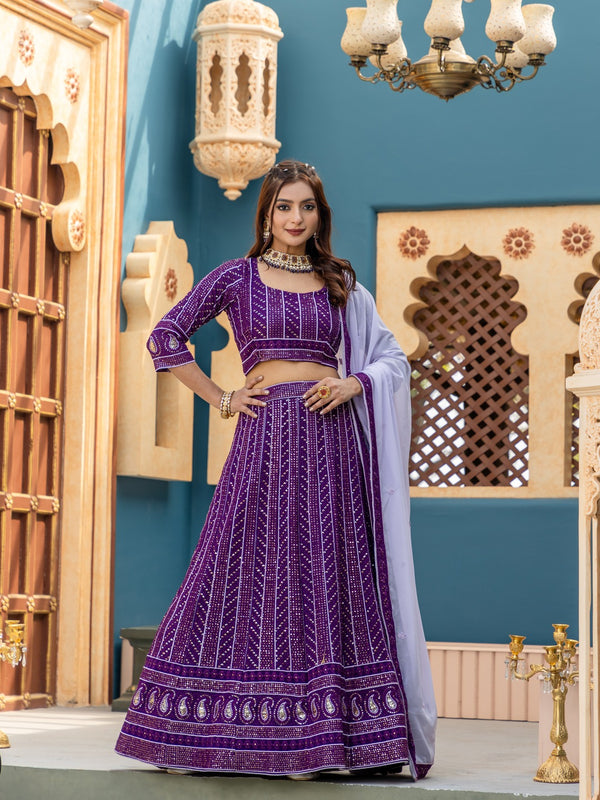 Embroidered Ready to Wear Lehenga & Unstitched Blouse With Dupatta