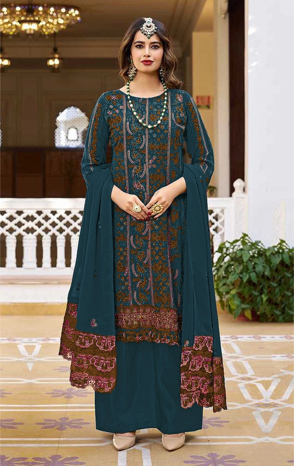 Georgette Embroidery Work Pakistani Salwar Suit