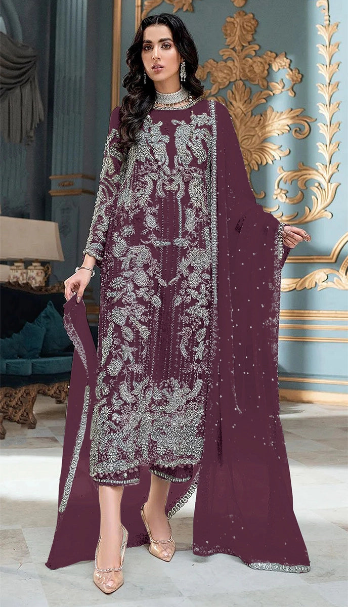 Georgette Embroidery Work Partywear Pakistani Salwar Suit