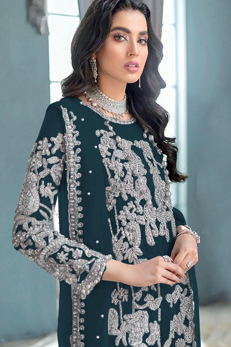 Georgette Embroidery Work Partywear Pakistani Salwar Suit