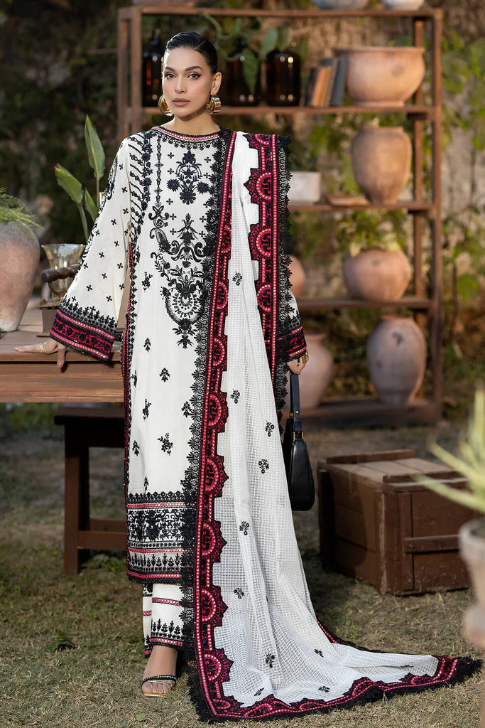 Heavy Rayon Embroidery Work White Pakistani Suit For women