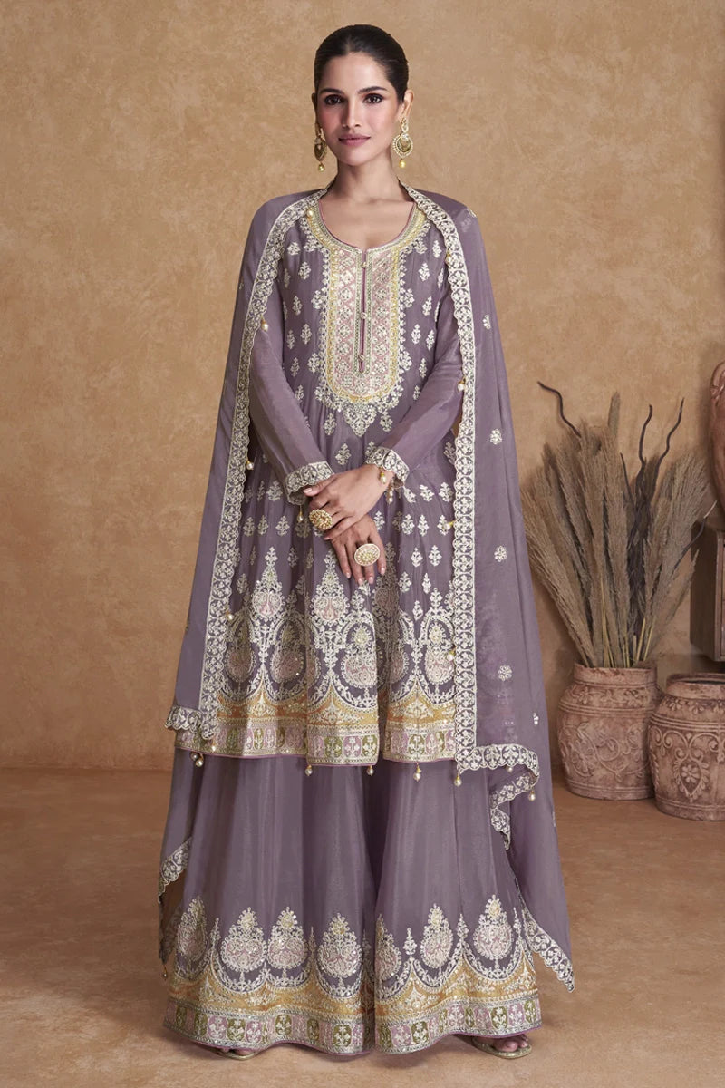 Pink georgette sharara suit